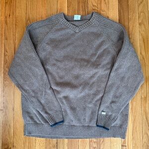 Mens Colombia Sweater Size XL Brown V-Neck Long Sleeve